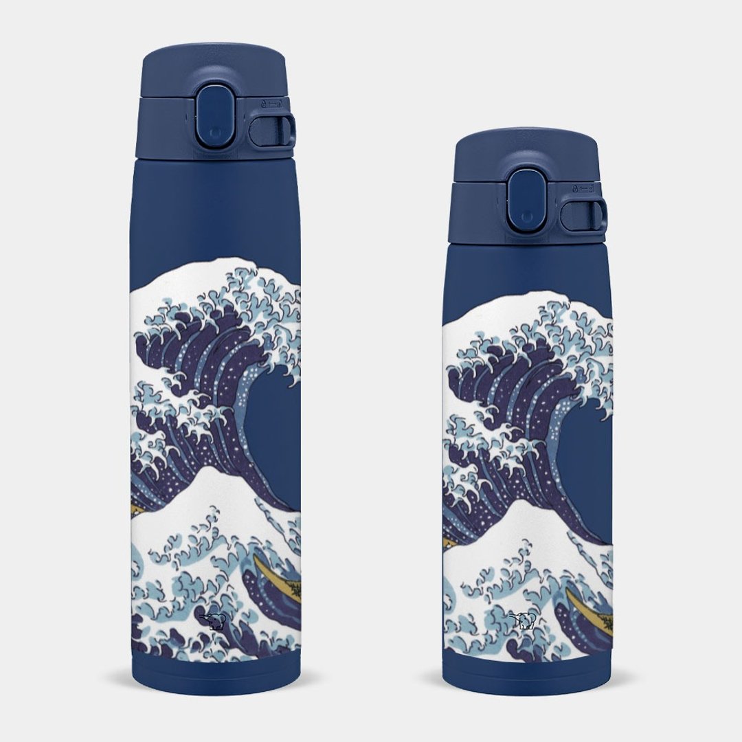 神奈川冲浪里 象印 600/720ML 弹盖式保温瓶 018 - 保温瓶/保温杯 - 不锈钢 蓝色