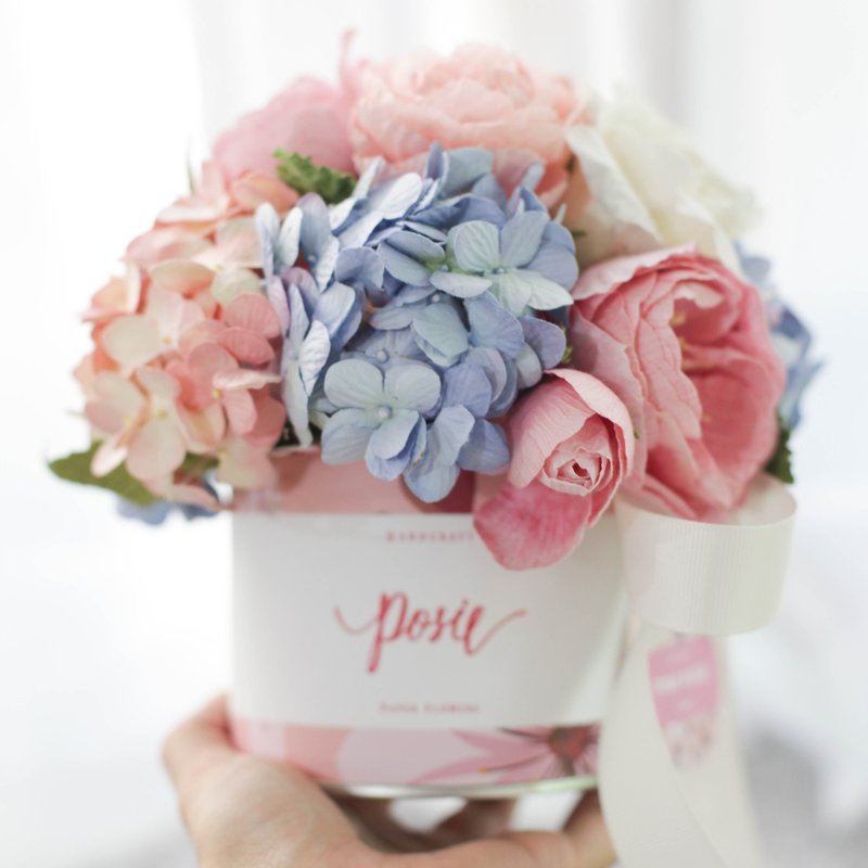 GL301 : Pastel Pink&Blue Aromatic Gift Flower Gift Box Size 8"x7" - 香薰/精油/线香 - 纸 粉红色
