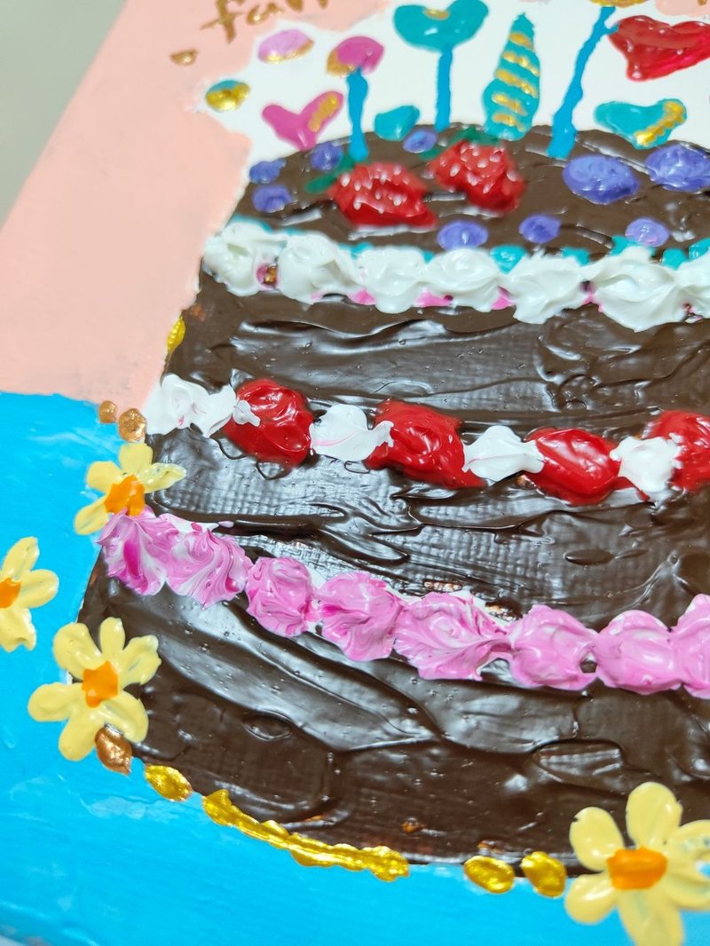 生日礼物 浮雕蛋糕无框画/压克力画/挂画 摆饰 - 订制画像 - 棉．麻 