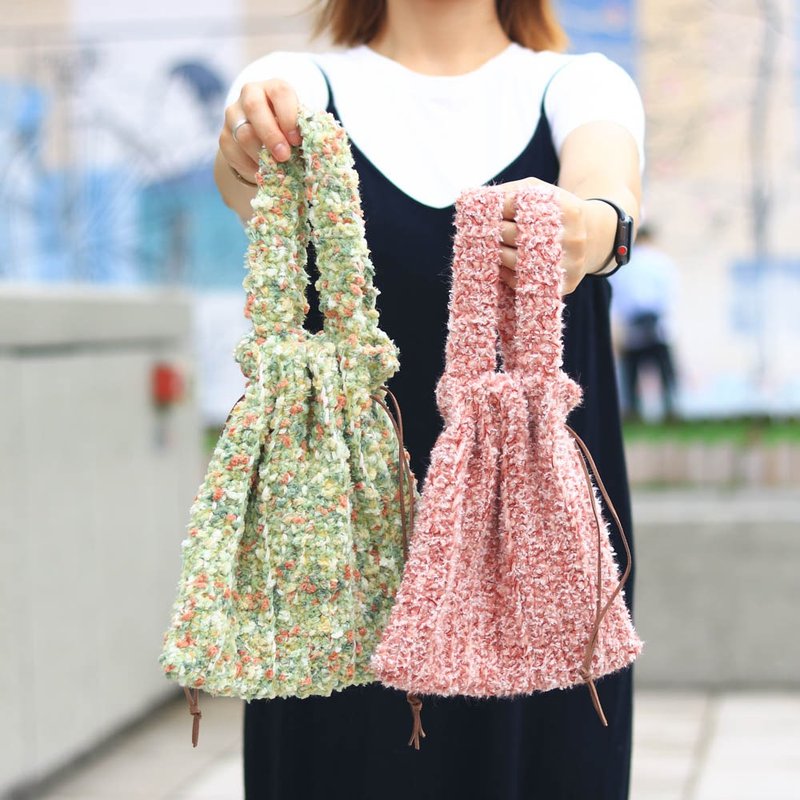 【影片教学+材料包】手混线简易风琴袋 - 编织/刺绣/羊毛毡/裁缝 - 棉．麻 多色