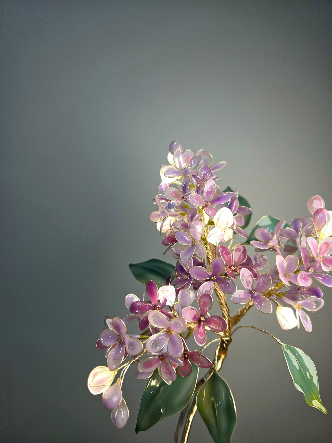紫丁香•沾浸艺术花灯【闲逛花间系列】。小夜灯。生日礼物 - 灯具/灯饰 - 树脂 