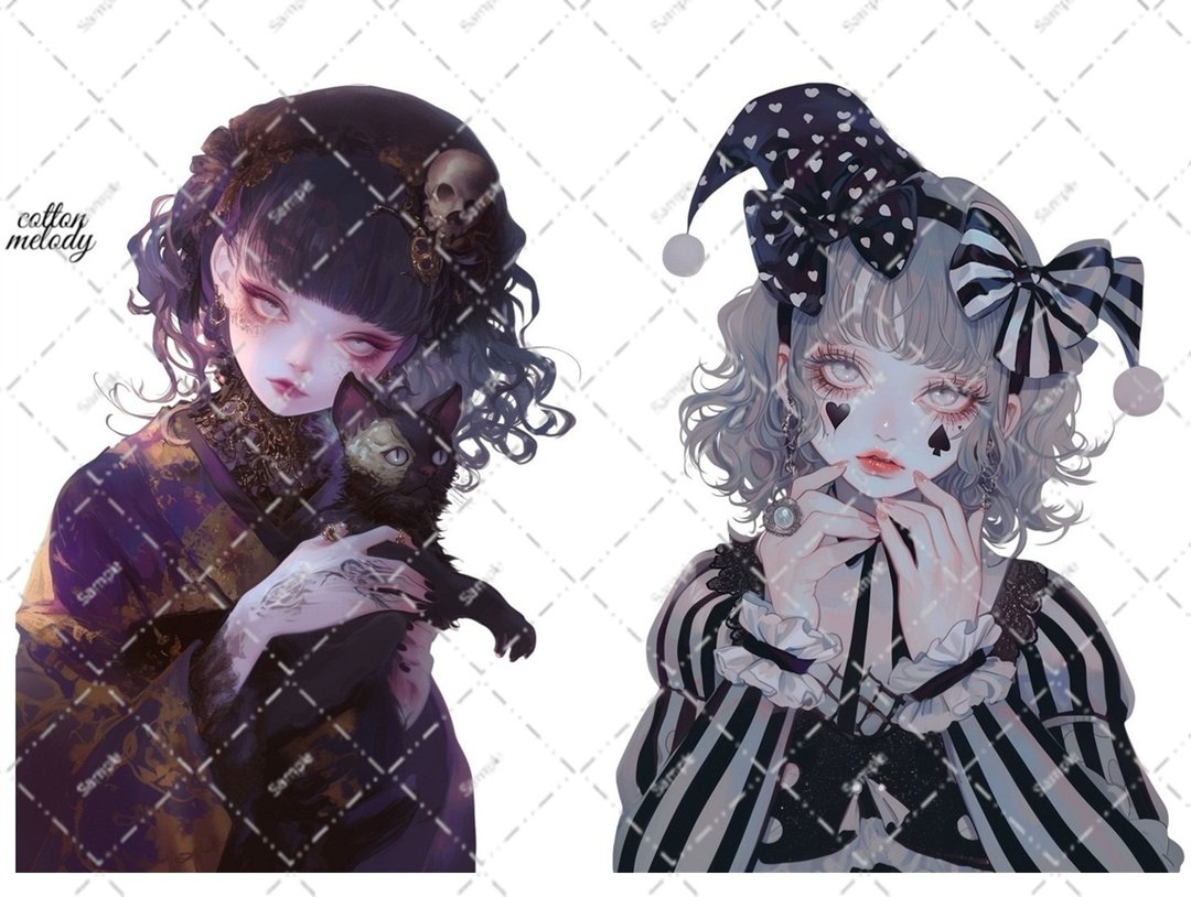 original sticker no.6325 人物贴纸 原创贴纸 人物贴纸 女孩贴纸 原创人物贴纸 - 贴纸 - 纸 
