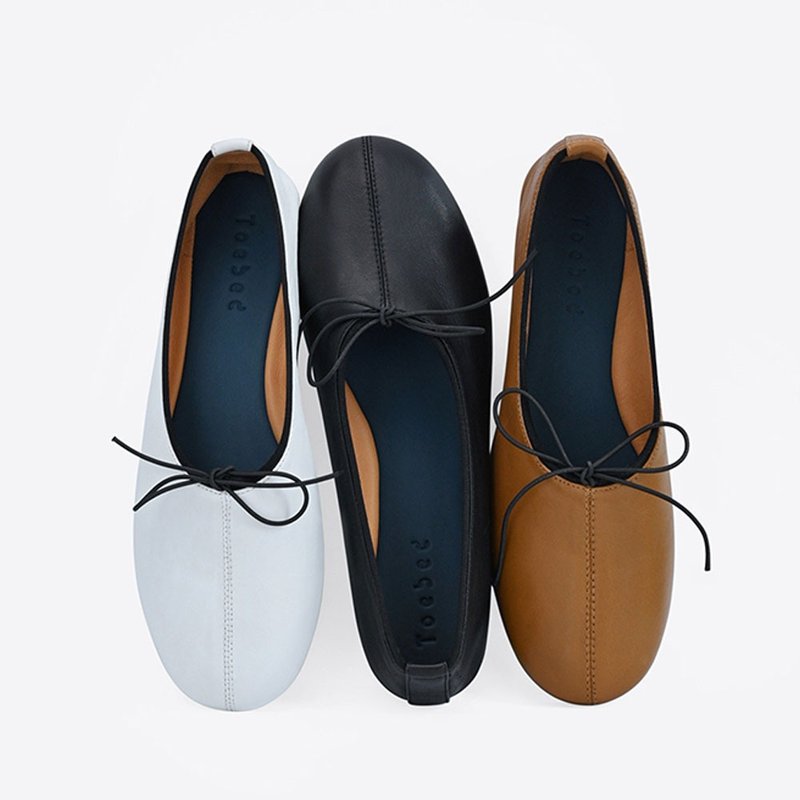 深口超軟羊皮赤足鞋 | 復古平底芭蕾款 | 西班牙手工單鞋 - 芭蕾鞋/娃娃鞋 - 真皮 多色