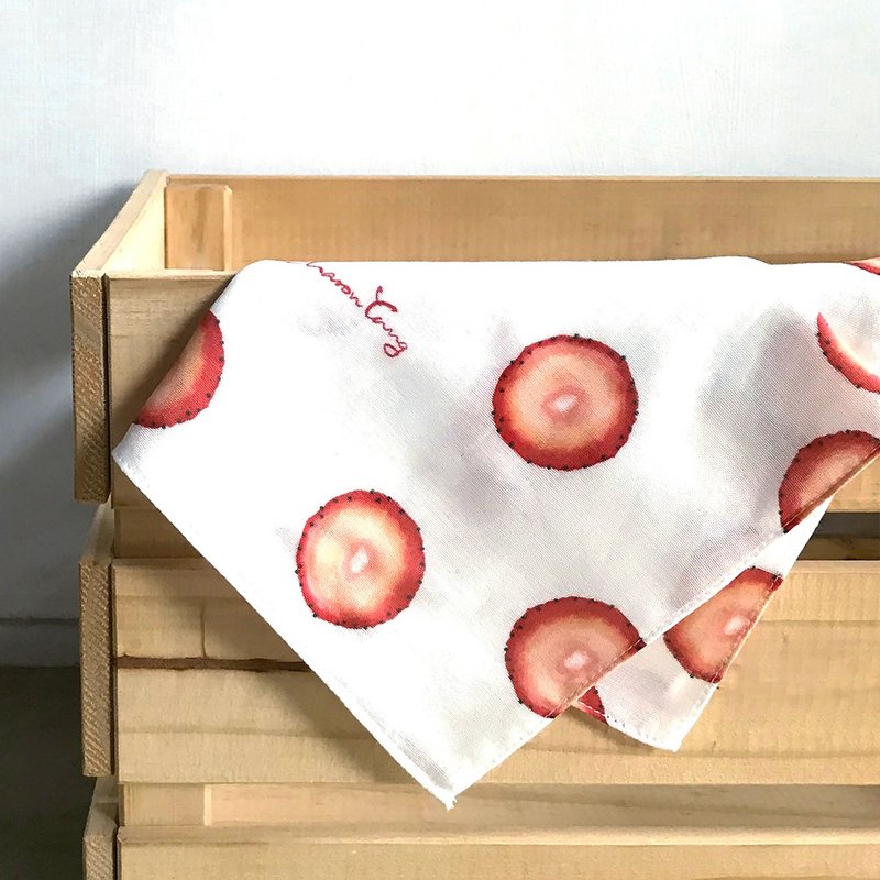 草莓多 Strawberries - 布巾全系列 - 手帕/方巾 - 棉 