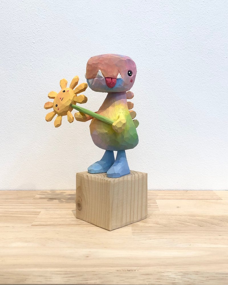 彩虹霸王龙 - 摆饰 - 木头 