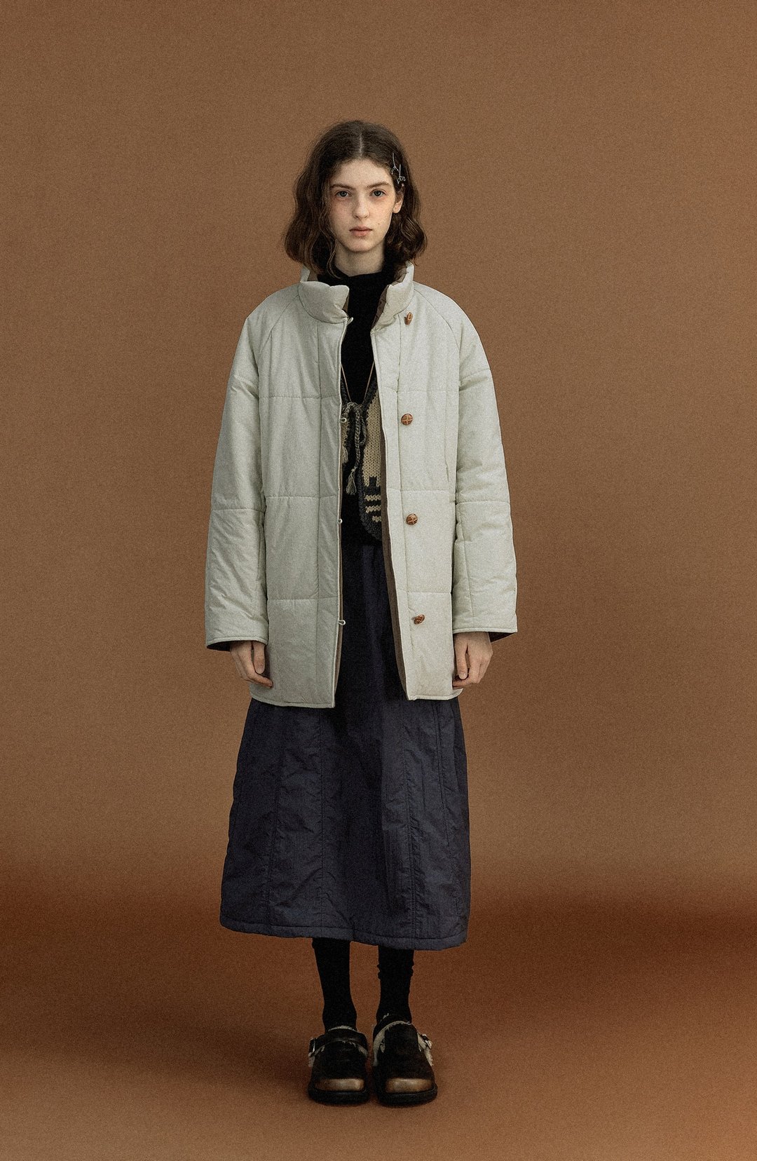 复古的黄油面包服 两面可穿哑光棉衣 - 女装上衣 - 其他材质 绿色