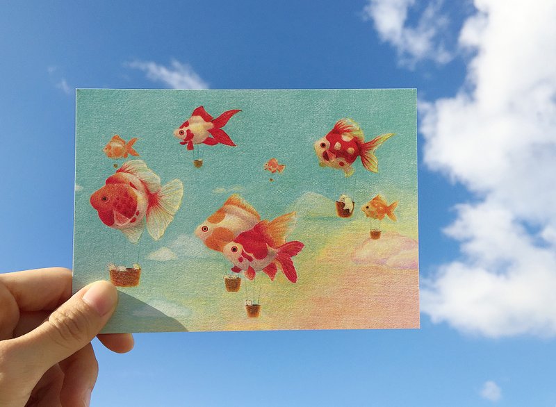 up up in the air (2) 明信片 - 卡片/明信片 - 纸 蓝色