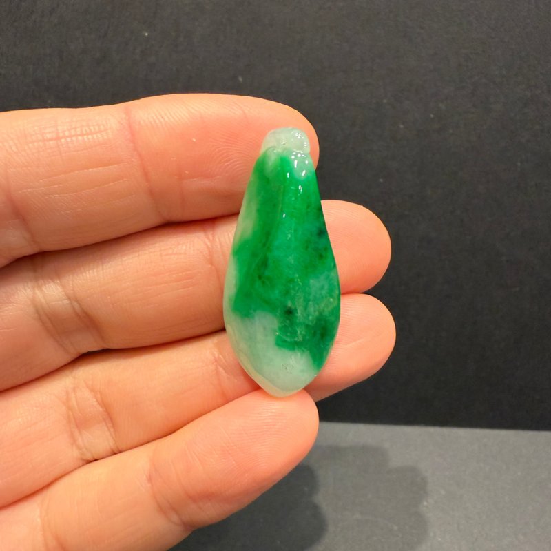 瀚玉珠宝 天然缅甸产翡翠 白底青辣绿福瓜 瓜瓞延绵 多子多孙 - 其他 - 玉石 