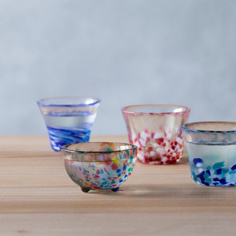 日本津轻 手作睡魔清酒杯-50ml - 酒杯/酒器 - 玻璃 透明