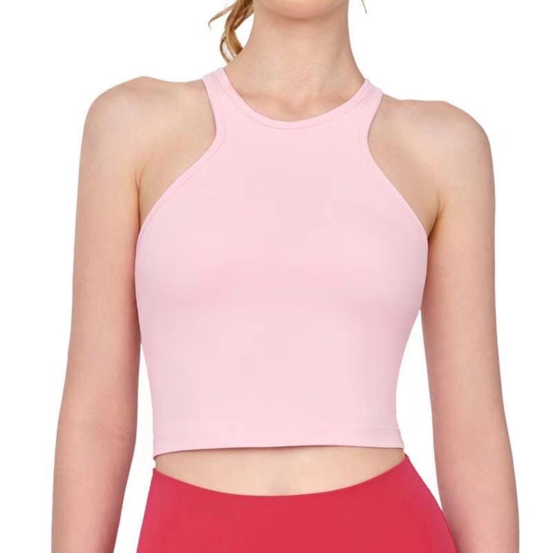 Deep Breath | 弹力排汗削肩短版运动背心(含胸垫) - 女装运动衣 - 棉．麻 