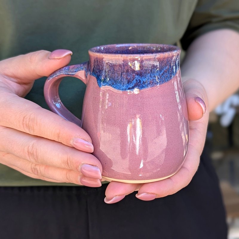陶瓷杯手工制作 10oz/300ml 马克杯手工制作 陶瓷杯石乌克兰陶器 - 其他杯子 - 粘土 紫色