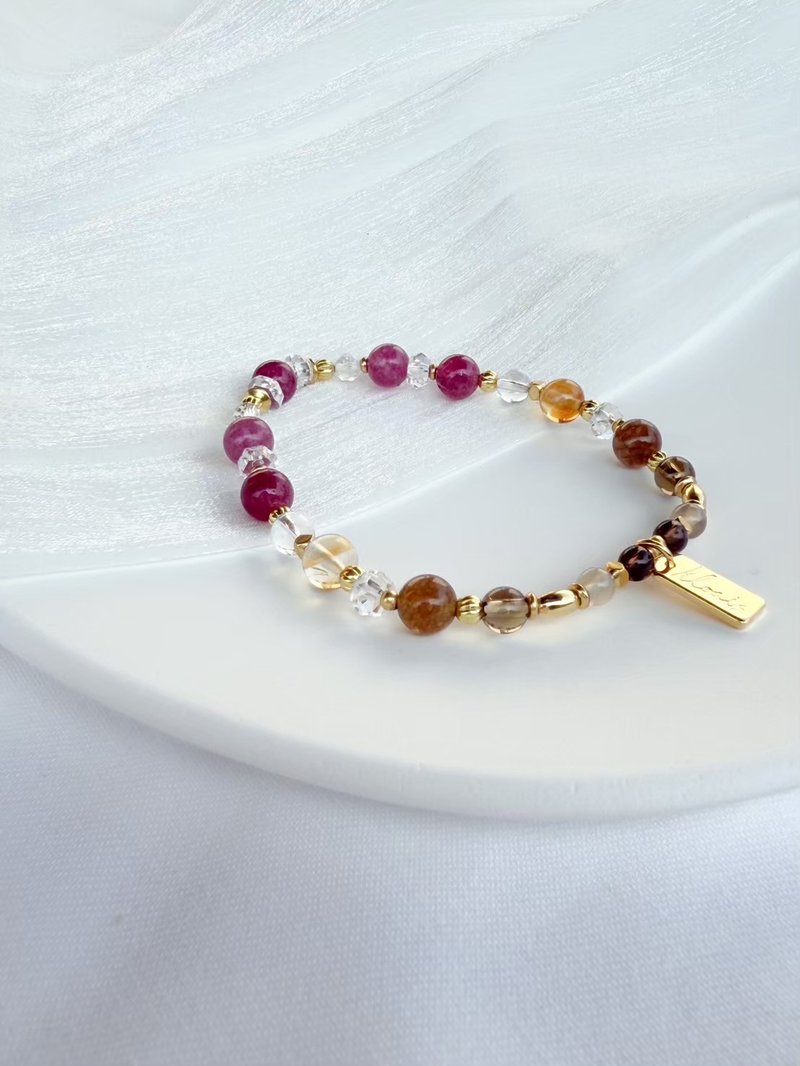 【紫微手链- 天府星】碧玺 茶晶 水晶手链 / 赠水晶碎石 / - 手链/手环 - 水晶 