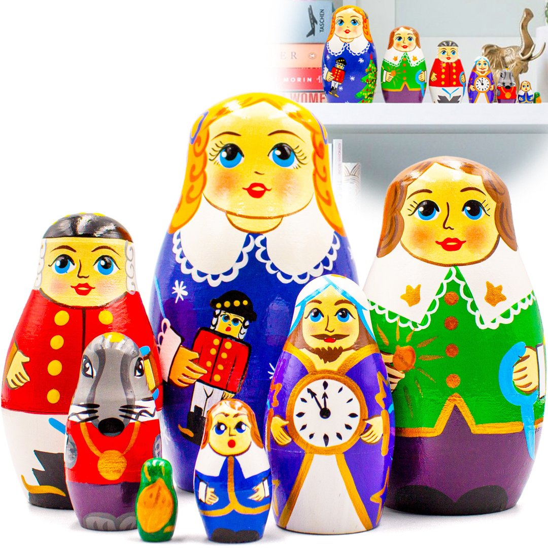 Nutcracker Nesting Dolls Set of 7 pcs - Nutcracker Figures - Nutcracker Gifts - 玩具/玩偶 - 木头 多色
