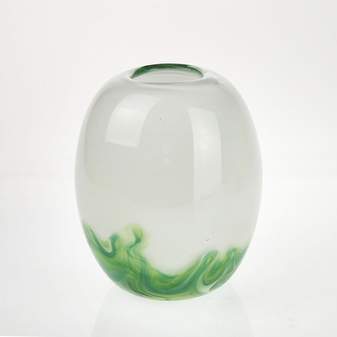 翠绿波澜 手作玻璃花器 纯手工吹制 - 花瓶/陶器 - 玻璃 多色