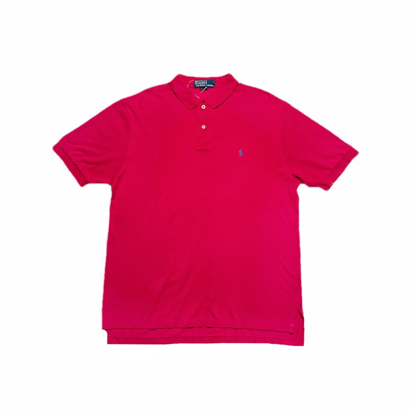 古着POLO 桃粉色上衣 - 男装上衣/T 恤 - 棉．麻 红色