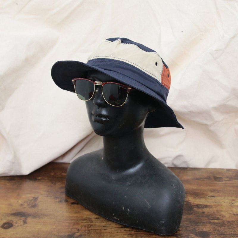 Back to Green:: 户外渔夫帽 色块拼布 渔夫帽 d-23//vintage hat - 帽子 - 棉．麻 