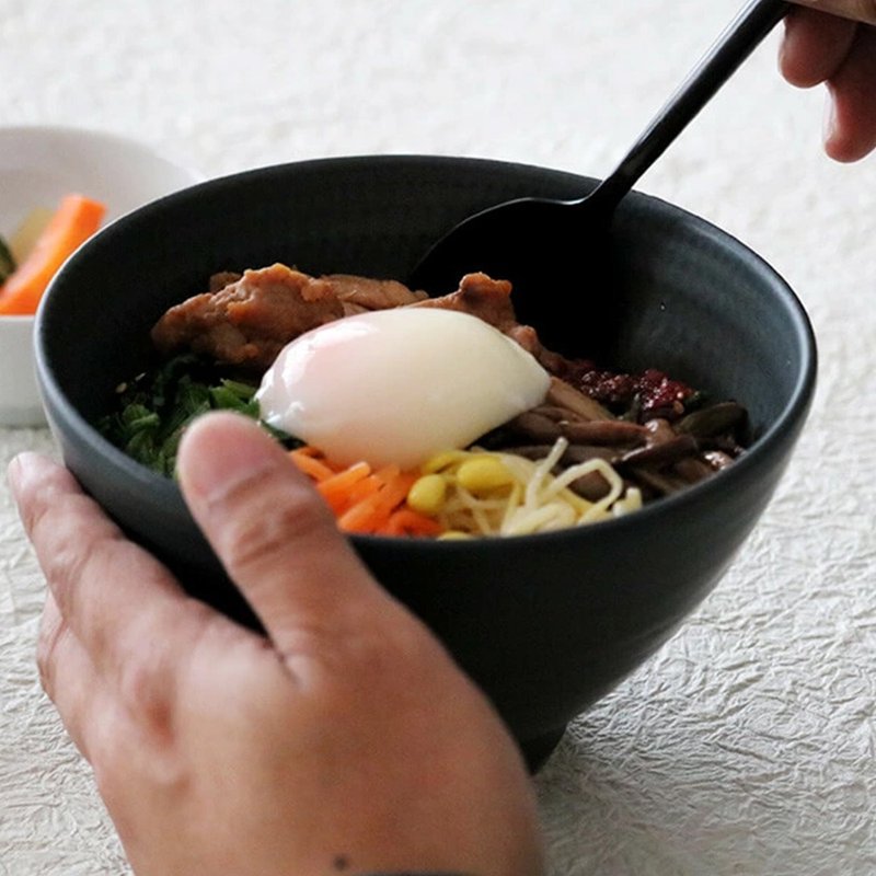 小石原烧小石原烧飞行平面碗 15 厘米丸田窑 - 碗 - 陶 黑色