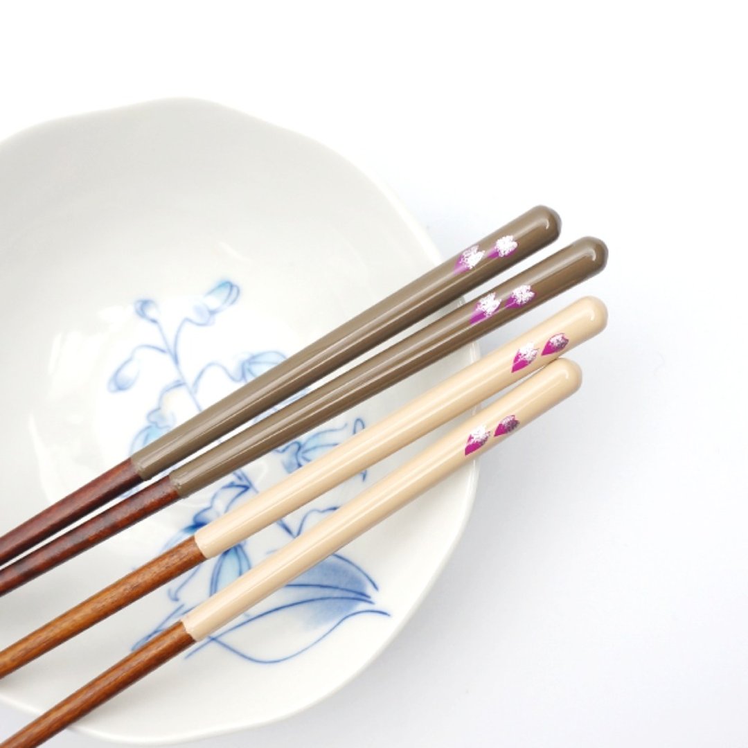Hyosaemon 洗碗机安全筷子花瓣抹茶大号 23.5 厘米，混合中型 21.5 厘米 - 筷子/筷架 - 木头 