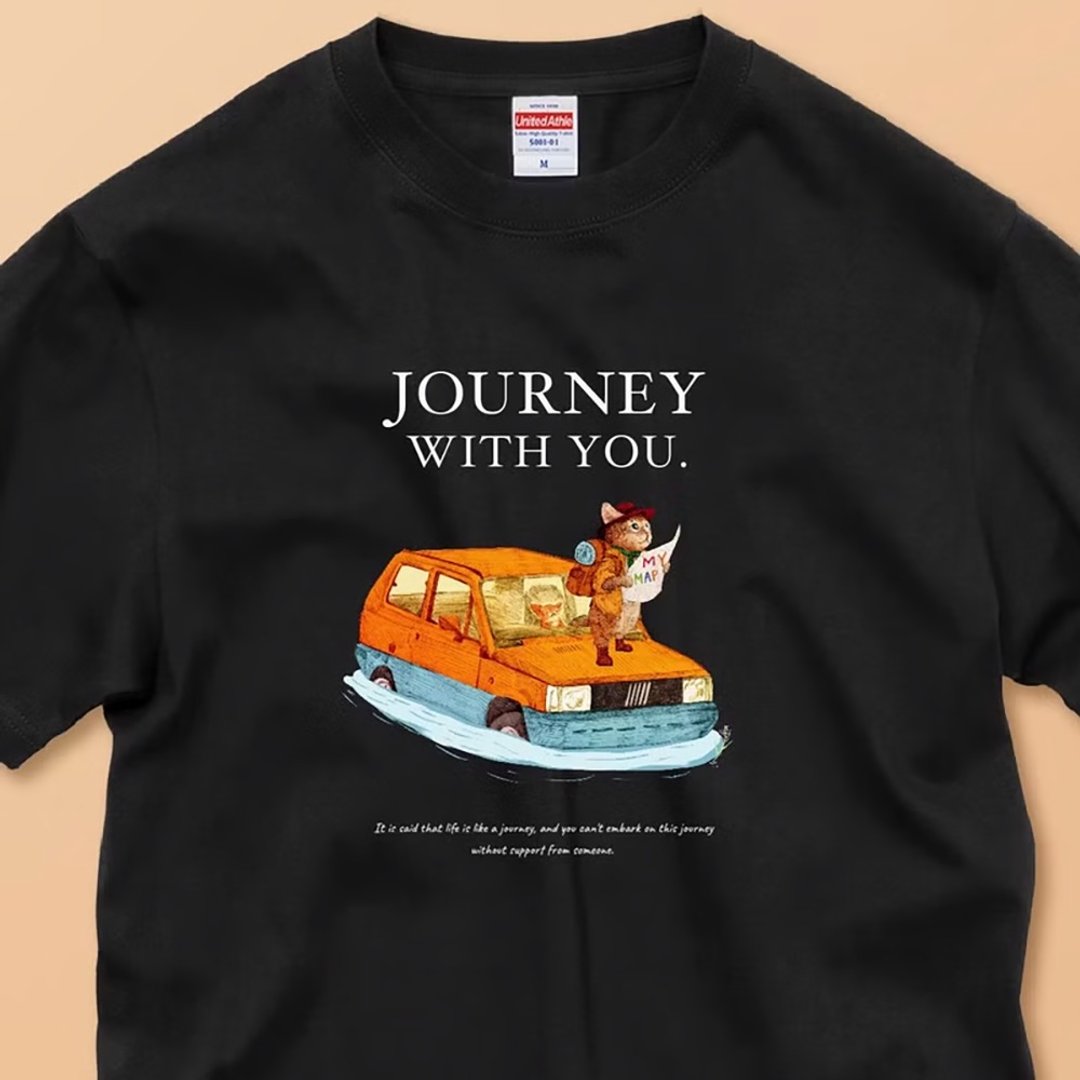 Journey with you / 安心品质 / 经典纯棉T恤 - 女装 T 恤 - 棉 白色