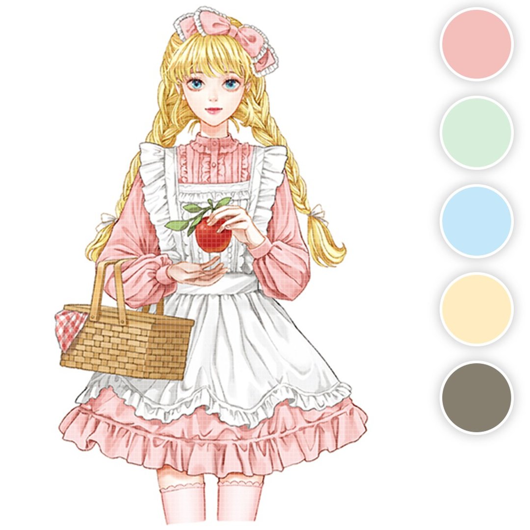 momo (5色) 14 (honne market) 人物贴纸 女孩贴纸 blackraccoon - 贴纸 - 纸 