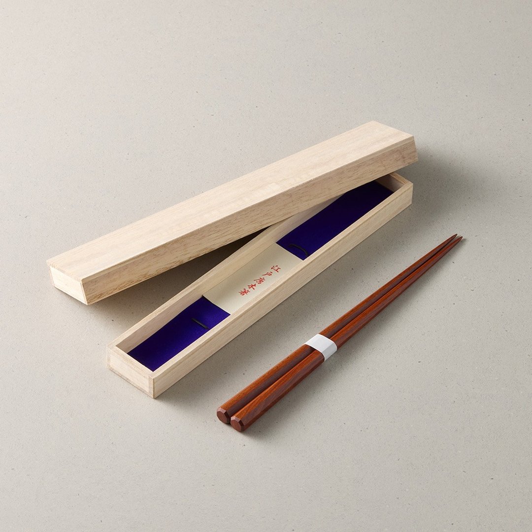 日本川上-总八角紫檀木筷-礼盒装(23.5cm) - 筷子/筷架 - 木头 咖啡色