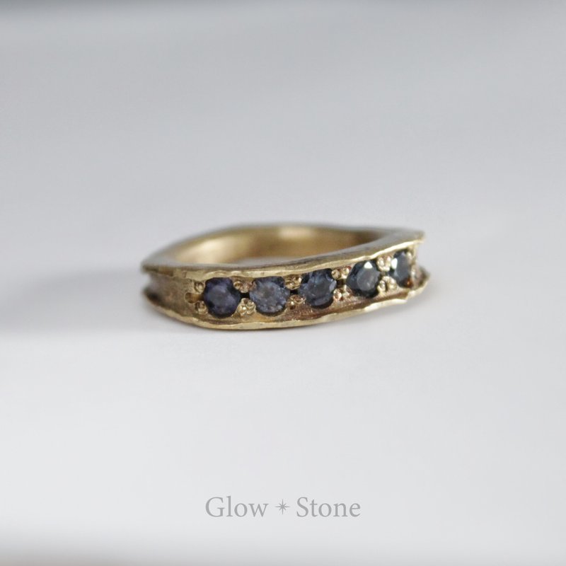 彩宝Gemstones宝石 灰紫尖晶石手工戒指 - 戒指 - 铜/黄铜 卡其色