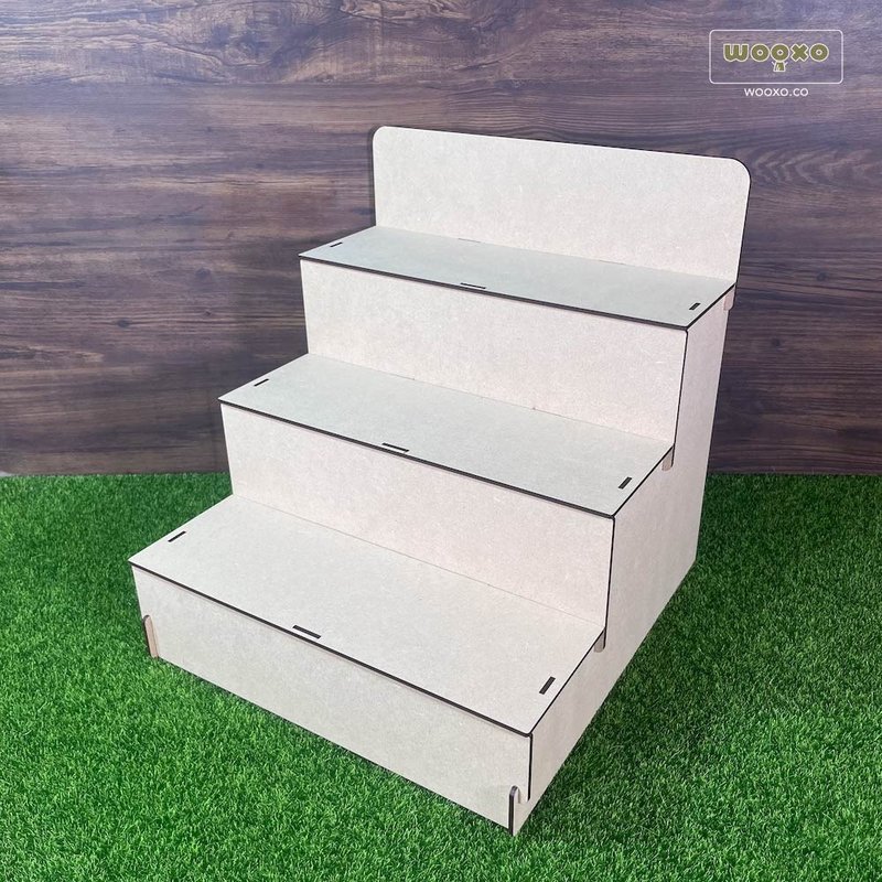 WOOXO 阶梯展示架 DIY 简单快速拆装 2阶 3阶 4阶 定制尺寸 - 收纳用品 - 木头 卡其色