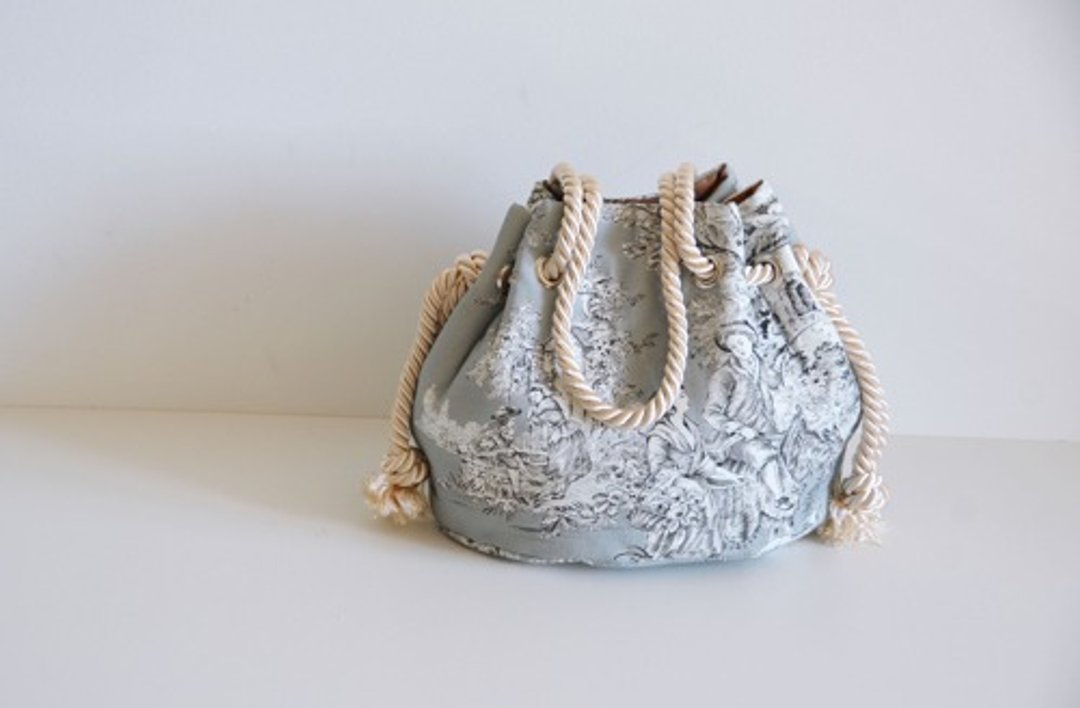 Toile de Jouy Satin Rope Marine Bag Gray (Toile de Jouy) - 手提包/手提袋 - 棉 