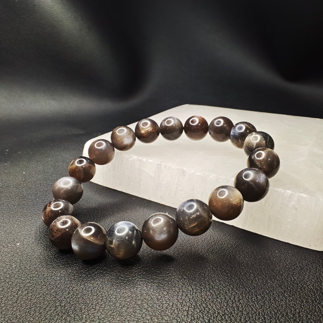 黑骨干 Sun Stone 手串 手链 天然水晶 10mm - 手链/手环 - 水晶 