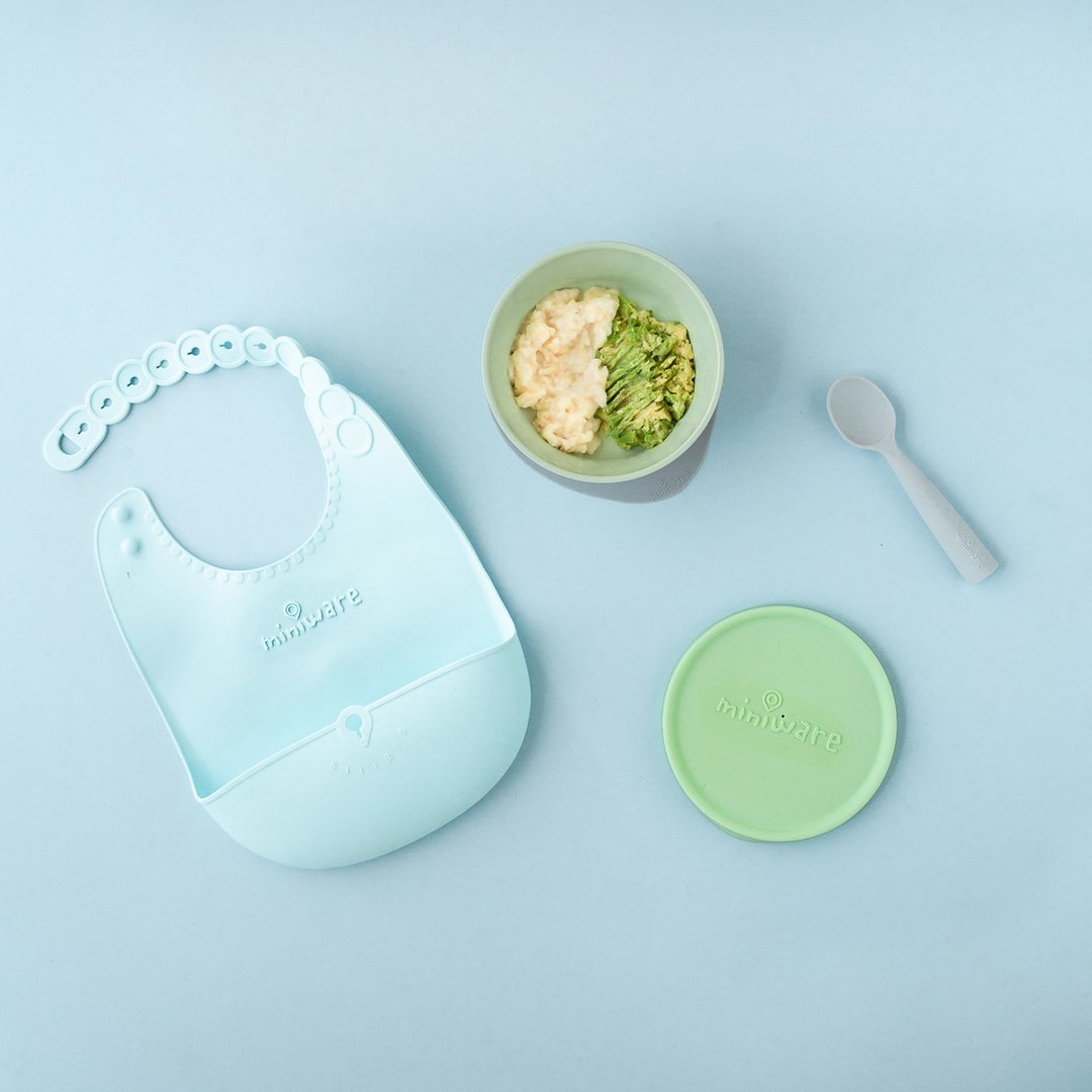 Miniware 新生宝宝Deluxe组 - 儿童餐具/餐盘 - 硅胶 多色