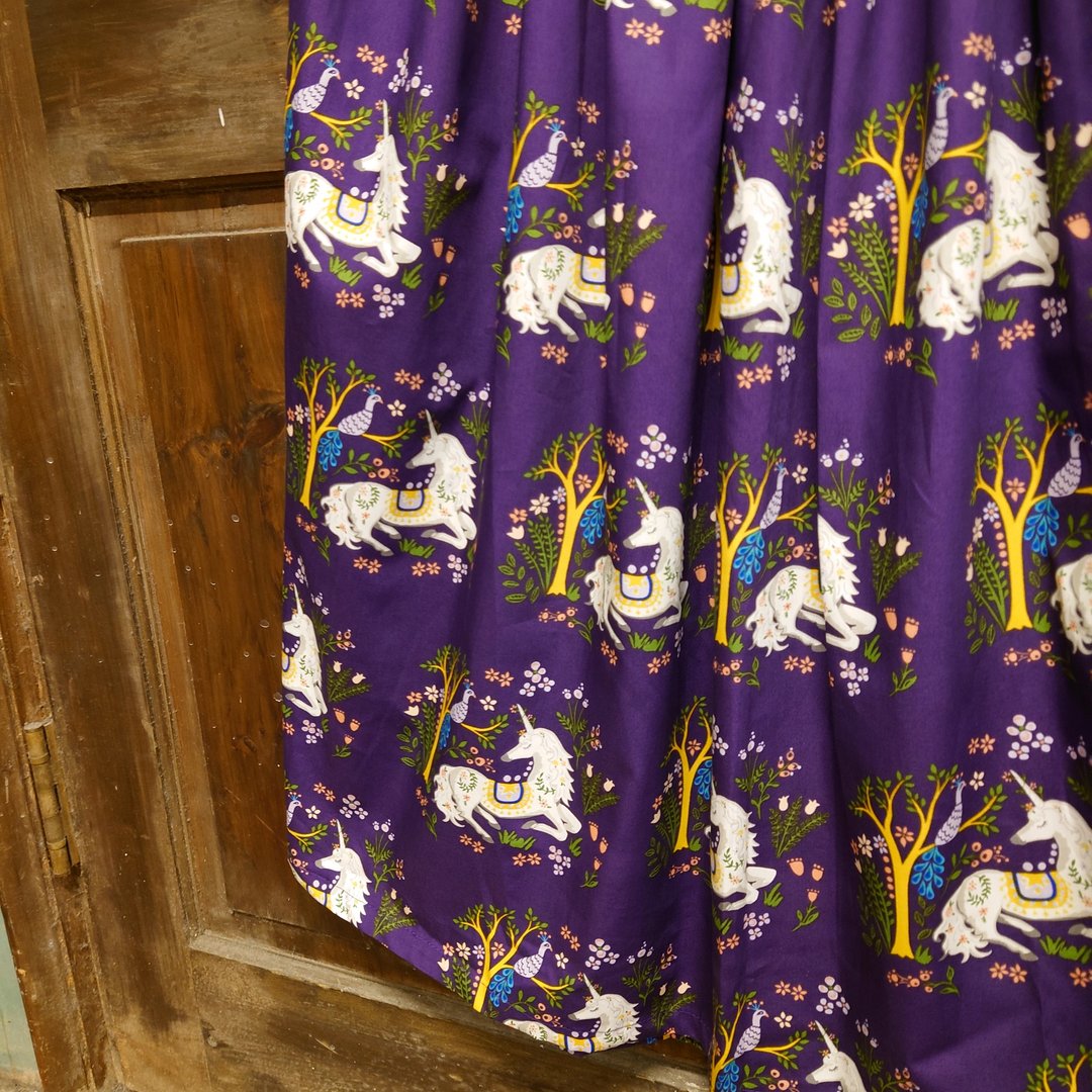 【订制商品】独角兽森林裙 美国棉 日本制造 手工制作 One Size UNICORN - 裙子 - 棉 紫色