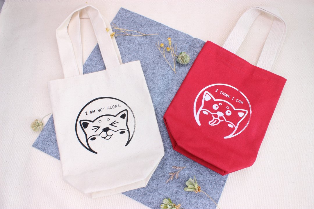 滚滚柴(Shiba inu)爱murmur 绢印 环保饮料提袋 大手提袋款 - 随行杯提袋/水壶袋 - 棉 多色