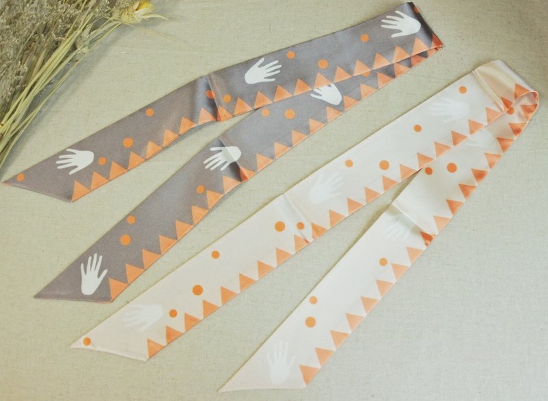 Birdddland原創波點手掌三角復古髮帶 小領帶 swing 禮物 - 发带/发箍 - 聚酯纤维 灰色