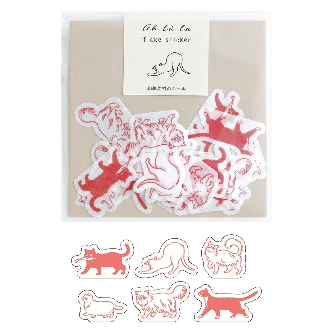MATOKA Ah la la 和纸贴纸 - 猫咪 - 贴纸 - 纸 