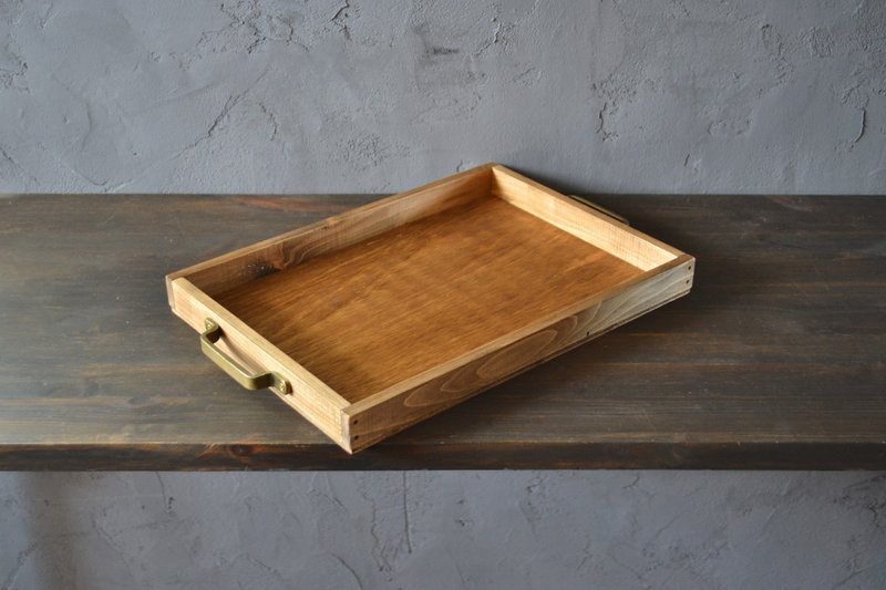 0310mito 日本桧木咖啡托盘 L号 复古金色 - 其他家具 - 木头 咖啡色