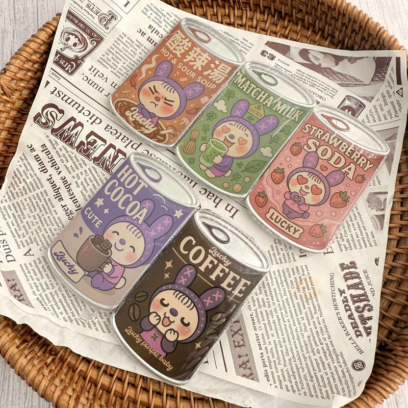 【幸运紫娃】罐头造型徽章 圣诞交换礼物 - 徽章/别针 - 其他金属 