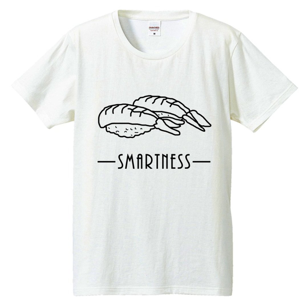 T-shirt / Smartness (sushi) - 男装上衣/T 恤 - 棉．麻 白色