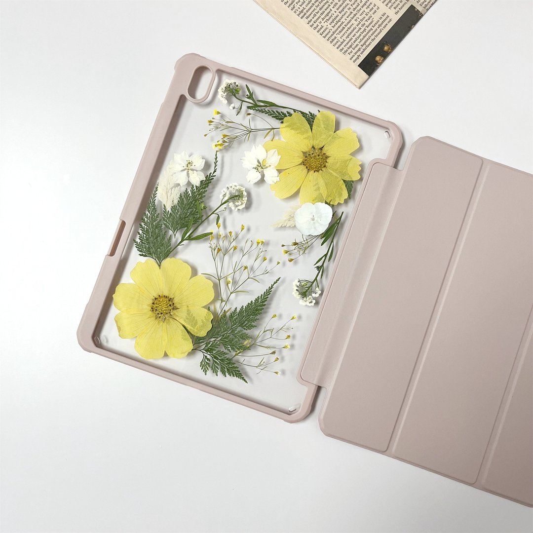 秋日黄花手作押花iPad壳 iPad Air 11寸 13寸 iPad Pro 11寸 13寸 - 平板/电脑保护壳 - 植物．花 