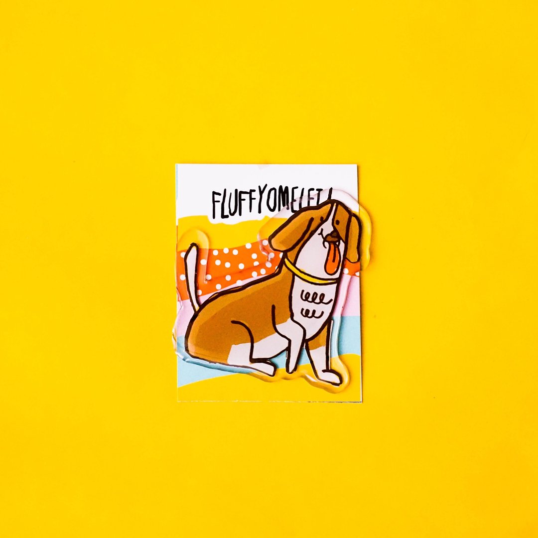 Fluffy Omelet - Keychain / Pin / Phone Grip - St.Bernard Dog - 吊饰 - 压克力 咖啡色