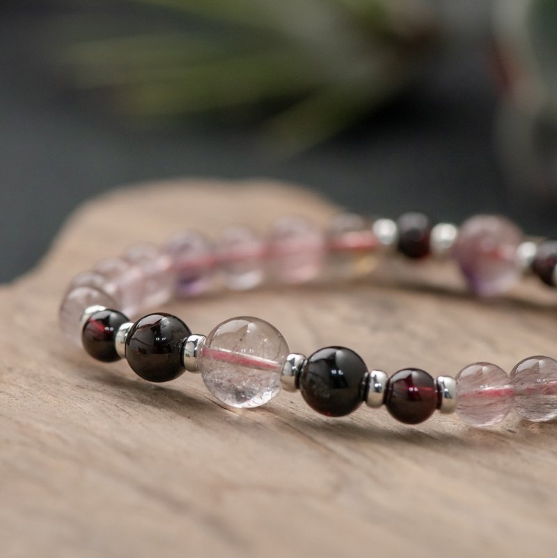 Super7系列 7mm三轮骨干水晶手串-03 - 手链/手环 - 水晶 紫色