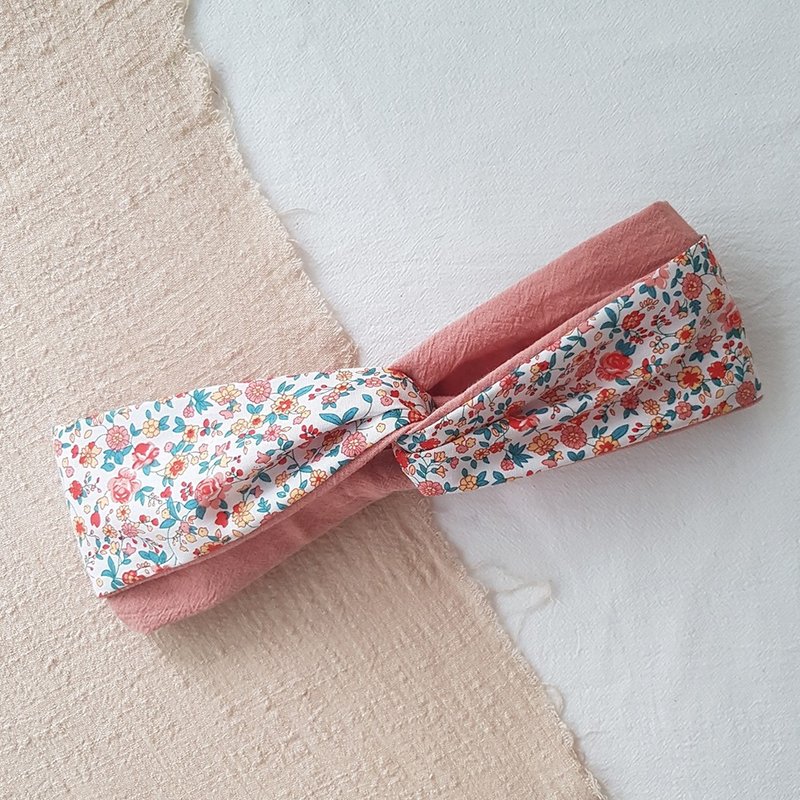 花精灵 碎花 交叉发带/发饰 - 发带/发箍 - 棉．麻 粉红色