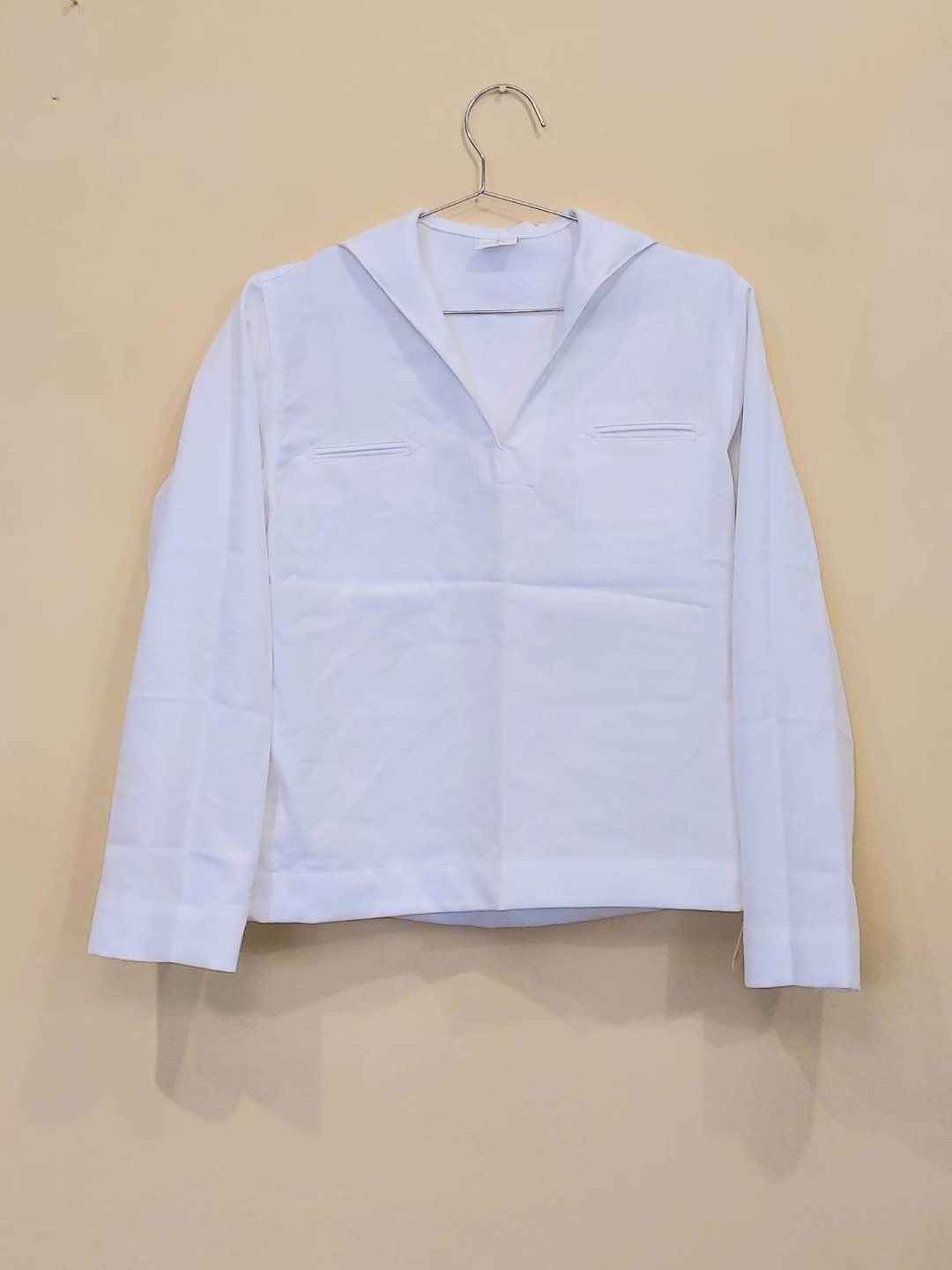 Deadstock 古着 美国海军公发 纯白色 水手水兵服 套头外套 B款 - 男装衬衫 - 聚酯纤维 白色