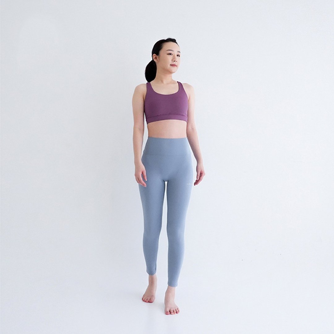 【Mukasa】FITNESS 高弹运动紧身裤 - 雾霾蓝 - MUK-22961 - 女装瑜珈服 - 其他材质 蓝色