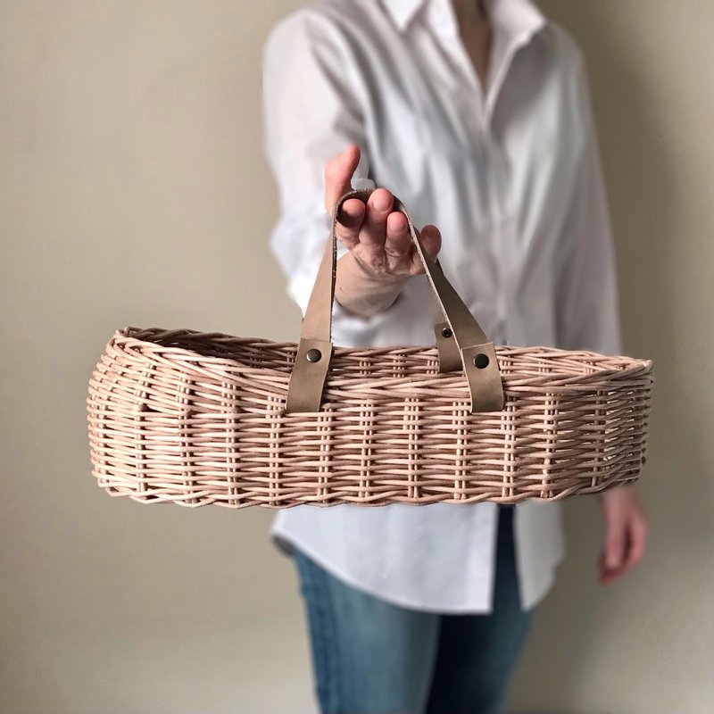Doll Moses basket, Wicker dolls carry cot, Dolls carry basket - 玩具/玩偶 - 环保材料 咖啡色