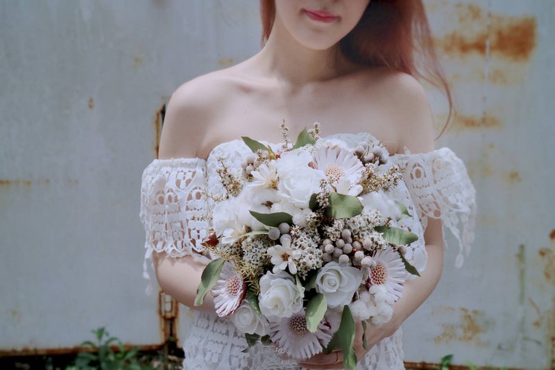 PJ小花园* |仙女捧花 新娘干燥捧花 婚礼 婚纱 |定制 (圆形款) - 干燥花/捧花 - 植物．花 多色