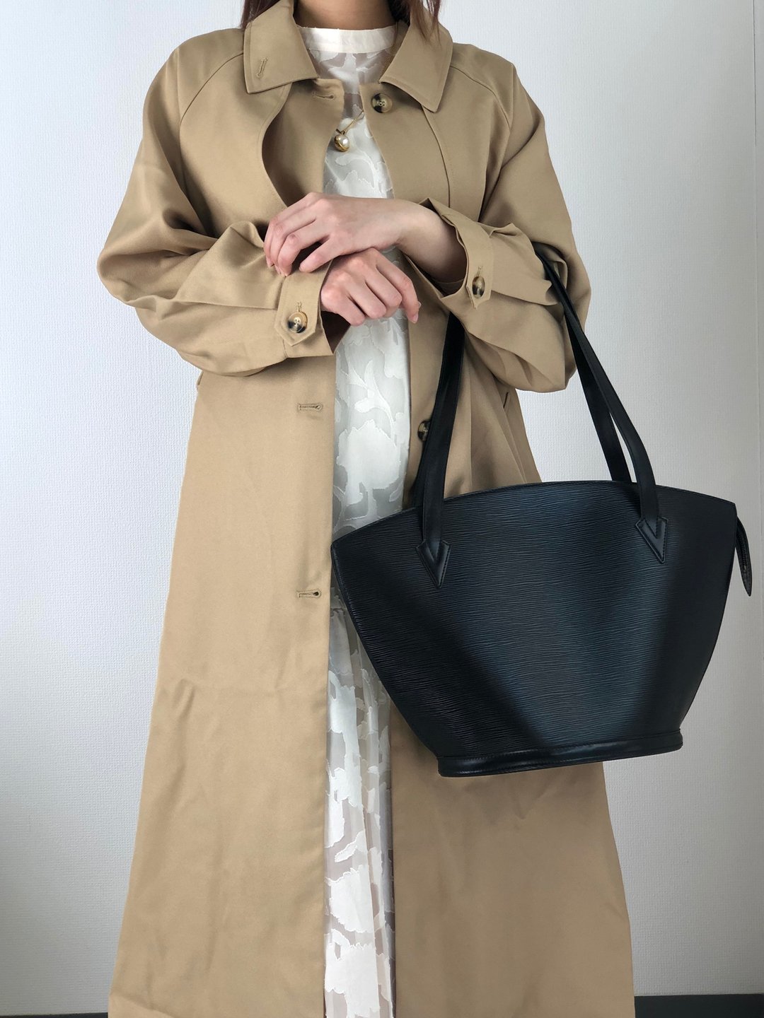 【日本直送，名牌二手包装】LOUIS VUITTON Epi Saint-Jacques Shopping M52262 托特包黑rmxjb3 - 手提包/手提袋 - 真皮 黑色