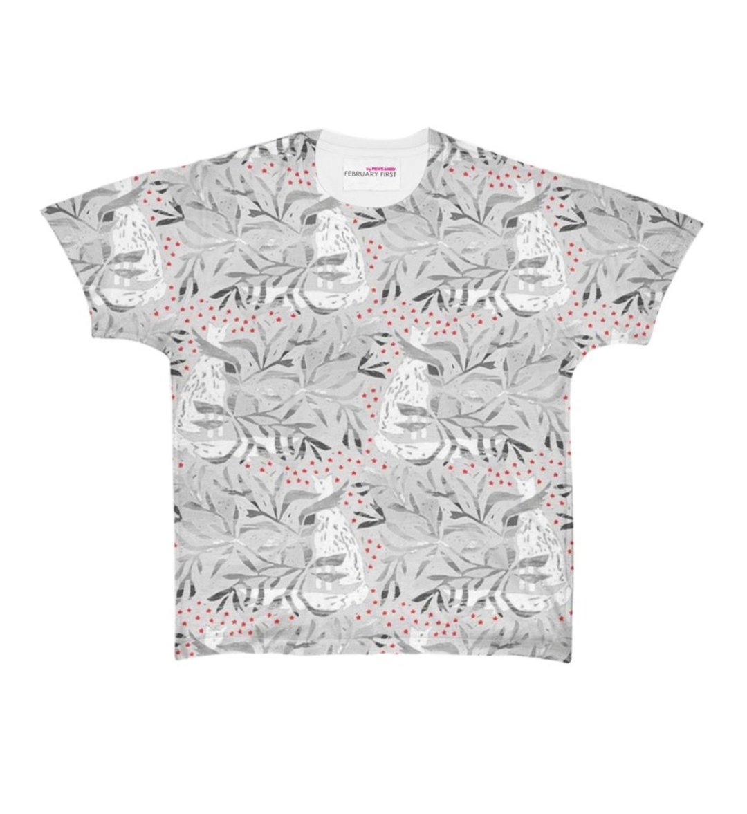 Grey foxes t-shirt by PRINTS.HARRY - 女装 T 恤 - 棉 灰色