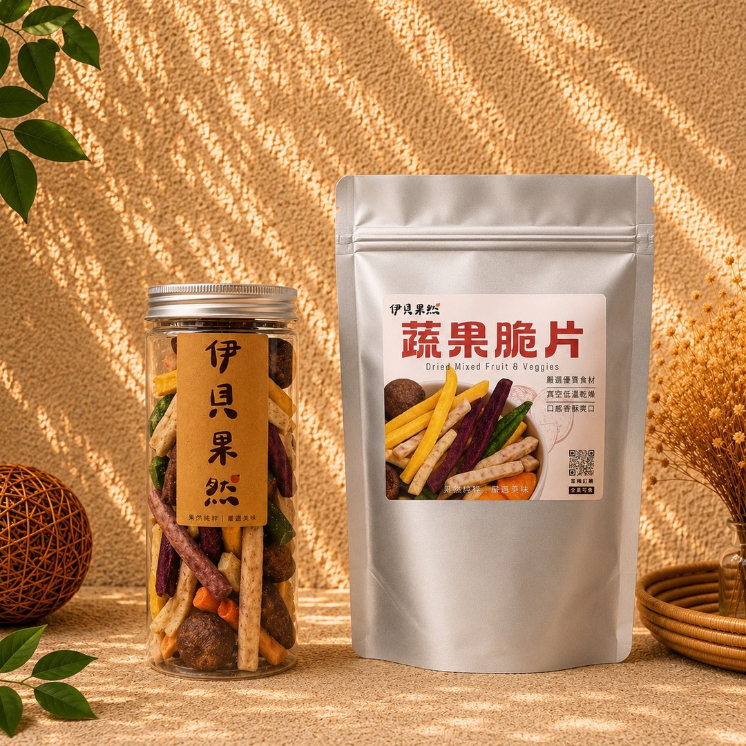 【伊贝果然】蔬果脆片 - 水果干 - 防水材质 