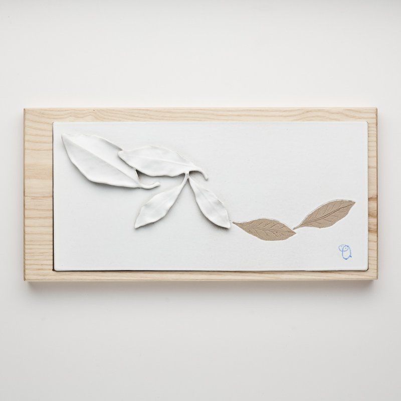 知秋│Autumn Leaves - 陶板栓木壶承/茶盘 - 茶具/茶杯 - 陶 白色