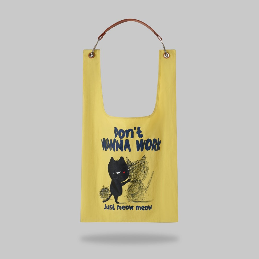 Don't Wanna Work Toby Bag | 配可拆卸真皮肩带 - 侧背包/斜挎包 - 尼龙 黄色